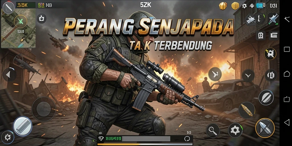 Screenshot menampilkan pertempuran seru di dunia <strong>5ZK</strong> dengan grafis luar biasa.