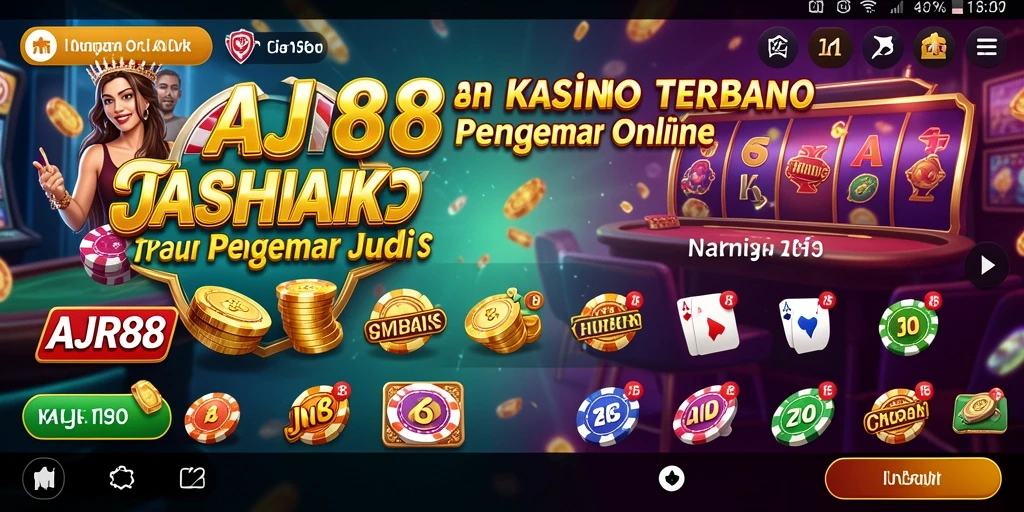 Screenshot utama AJR88 menampilkan serunya bermain di aplikasi Kasino.