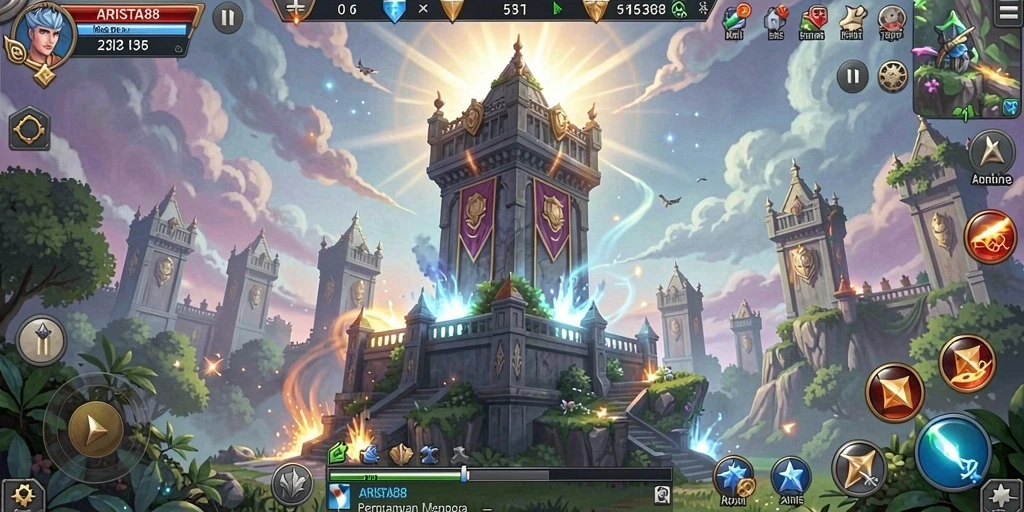 Tampilan gameplay ARISTA88 yang menarik dan mendebarkan.