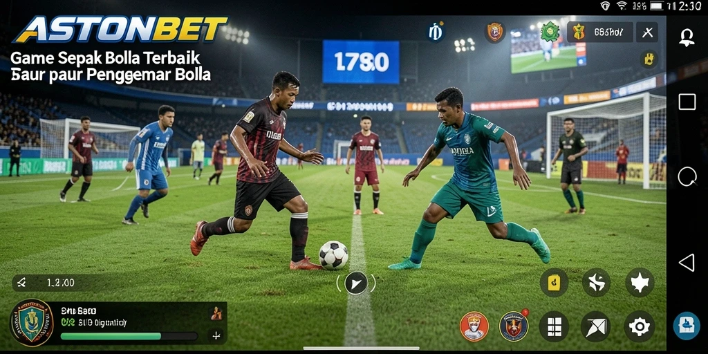 Tampilan gameplay ASTONBET yang menarik dan informatif tentang sepak bola.