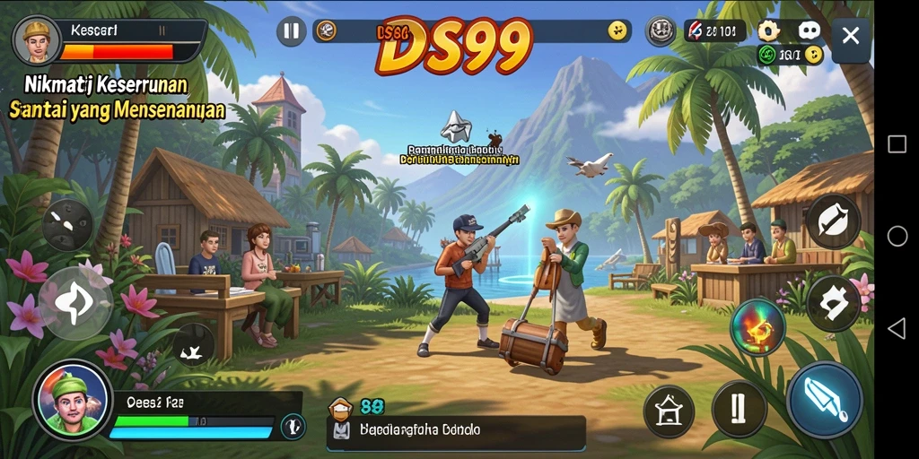 Tampilan menarik dari gameplay DS99 yang penuh warna.