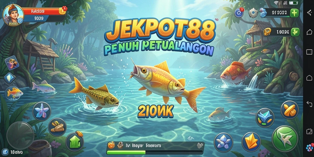Tampilan screenshot gameplay memancing yang menarik di JEKPOT88.