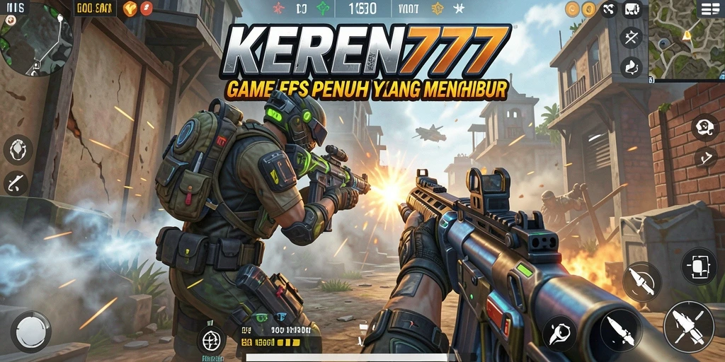 Gameplay KEREN777 dengan aksi tembak-menembak yang intens.