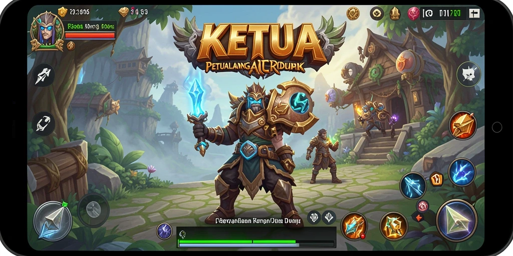 Screenshot gameplay KETUA menampilkan pertarungan menarik di dunia RPG.