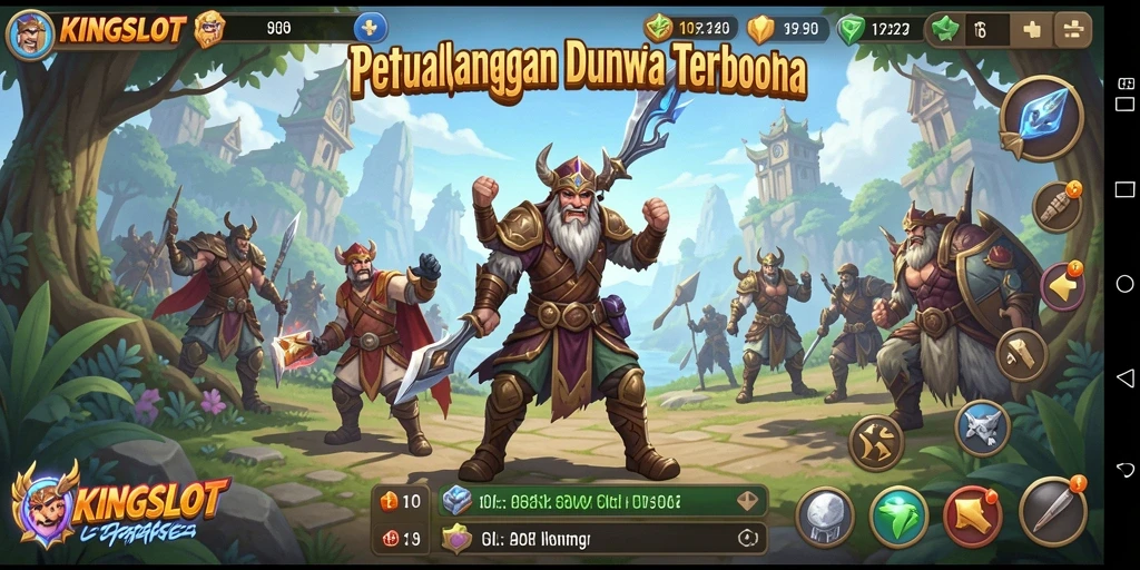 Gameplay KINGSLOT yang menampilkan suasana dunia terbuka.