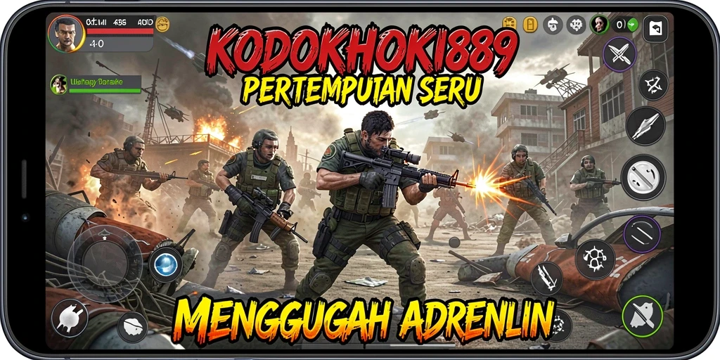 Tampilan seru gameplay KODOKHOKI889 dalam pertempuran TPS.