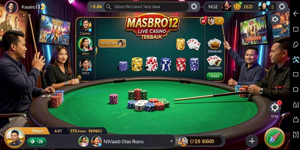 Tampilan gameplay Live Casino yang mendebarkan di MASBRO12.