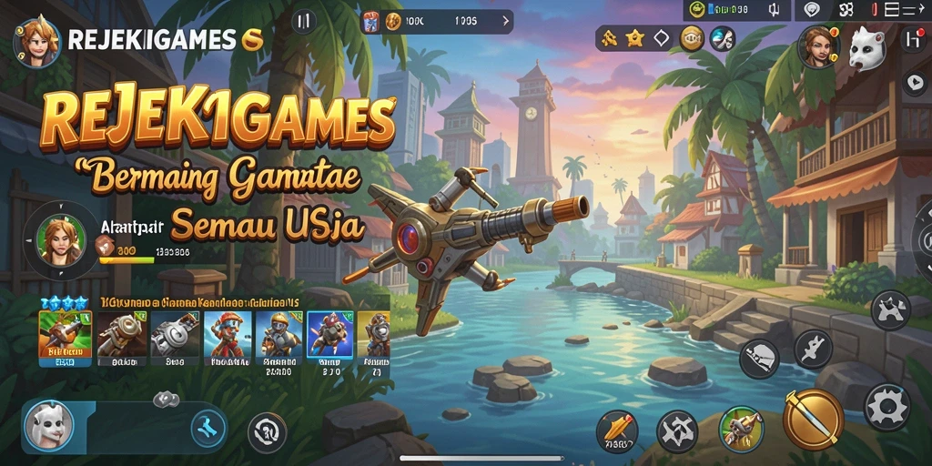Tampilan gameplay seru dalam REJEKIGAMES yang membuat ketagihan.