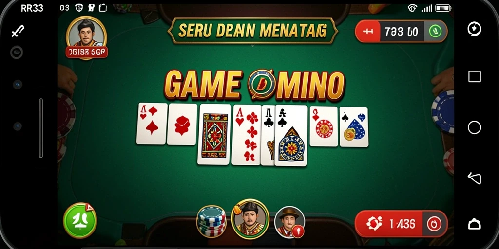Tangkapan layar gameplay seru dari RR33 menampilkan aksi domino yang mendebarkan.