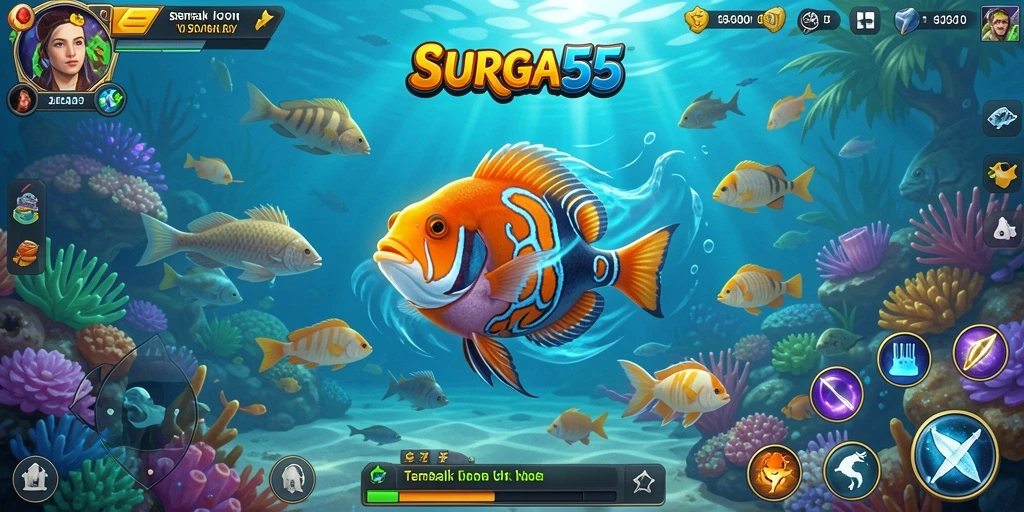 Screenshot gameplay SURGA55 yang menampilkan aksi tembak ikan yang seru.
